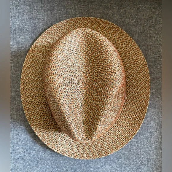 NWOT Stetson EMIN STRAW FEDORA Multicolor Woven Hat - Picture 2 of 11